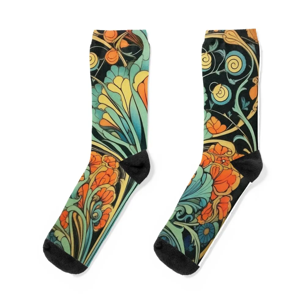 Art Nouveau / Art Nouveau Socks New year\'s summer cycling Woman Socks Men\'s