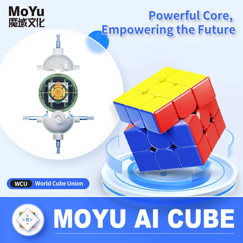 MOYU Ai Cube Magique Magnétique Intelligent Puzzle de Vitesse Professionnel, Jouets pour Enfants, Jeu Original Speedvineyin, Cadeau, 3x3x3