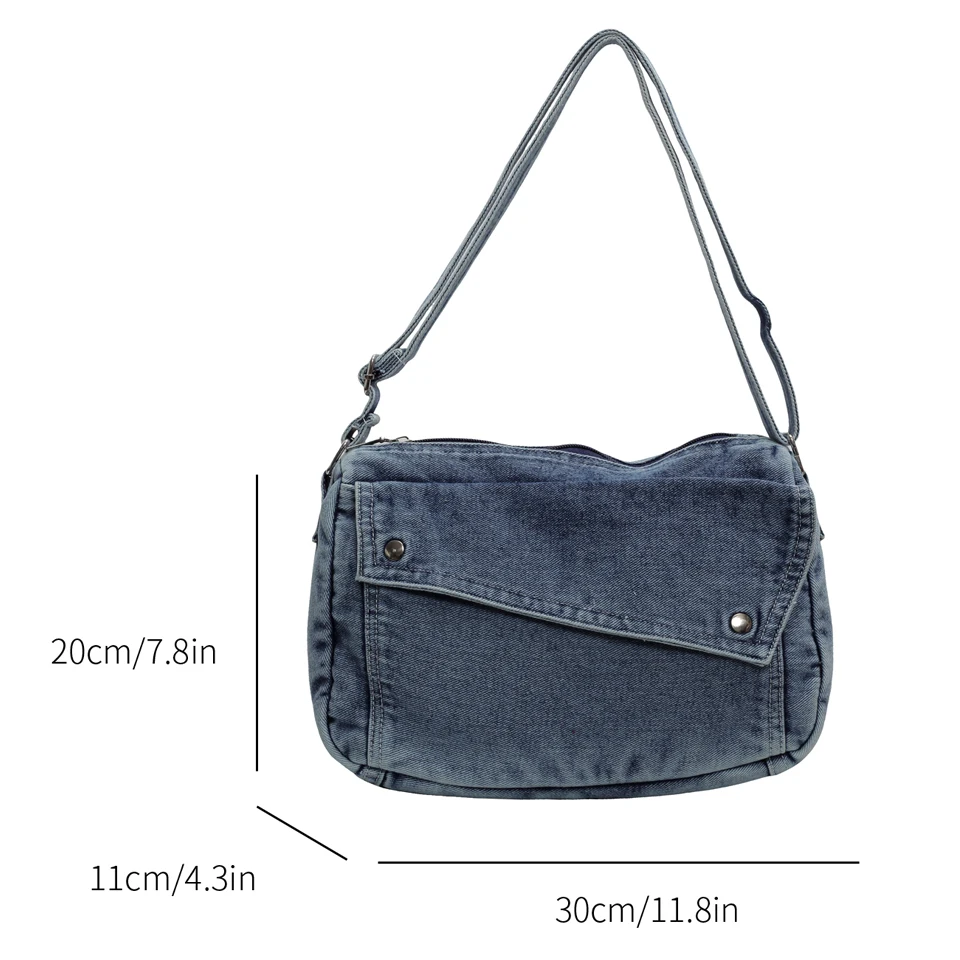 Denim Women's Bag Designer Luxury Bag New Jeans Handbags Canvas Shoulder Cross Bag Shopping Messenger Bag Y2K Eco Bag Korean Ins