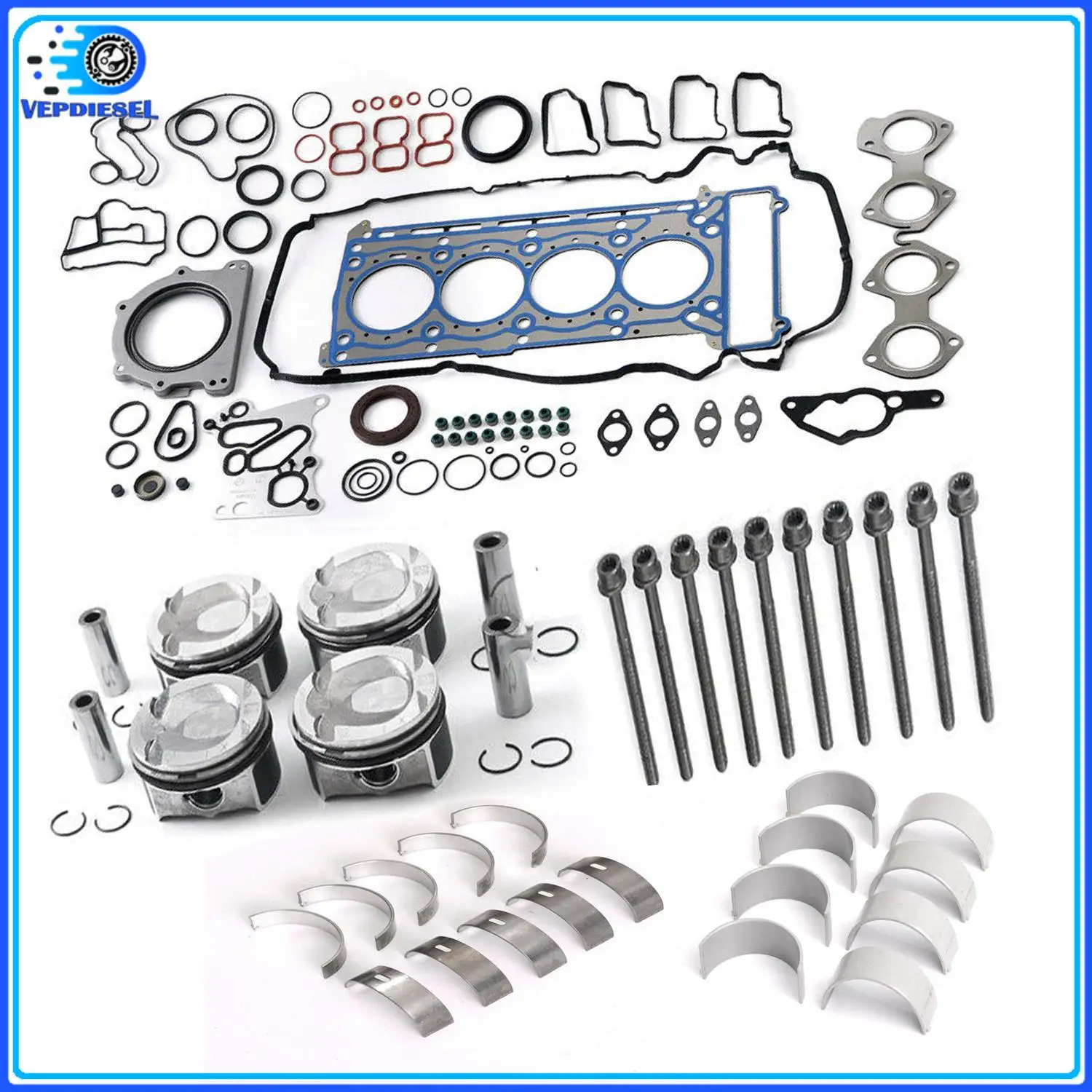 M271 1set New Engine Rebuild Overhaul Kit Pistons Rings Set Cylinder Head Bolt For Mercedes-Benz C200 CGI W204 W212 1.8T Parts