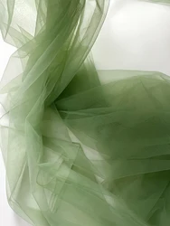 Avocado Green Grass Green Mesh Fabric For Wedding Decoration, Dense Gauze Curtain, Soft Wedding Dress Formal Dress Hanfu Fabric