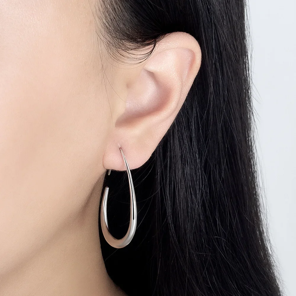 925 Sterling Silver Earrings Geometric Drop Earrings Ladies Fashion Simple Birthday Party Wedding Anniversary Jewelry Gift