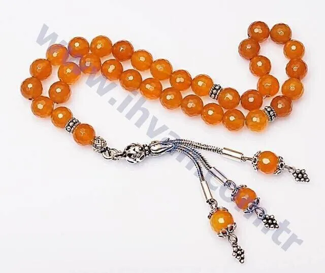 IQRAH Agate Stone Rosary (925 SETTING SILVER Fasetler)