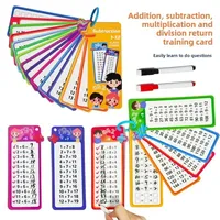 Maths Training Cards Addition Subtraction Multiplication and Division Educational Toys Student Arithmetic with Erasable Pen