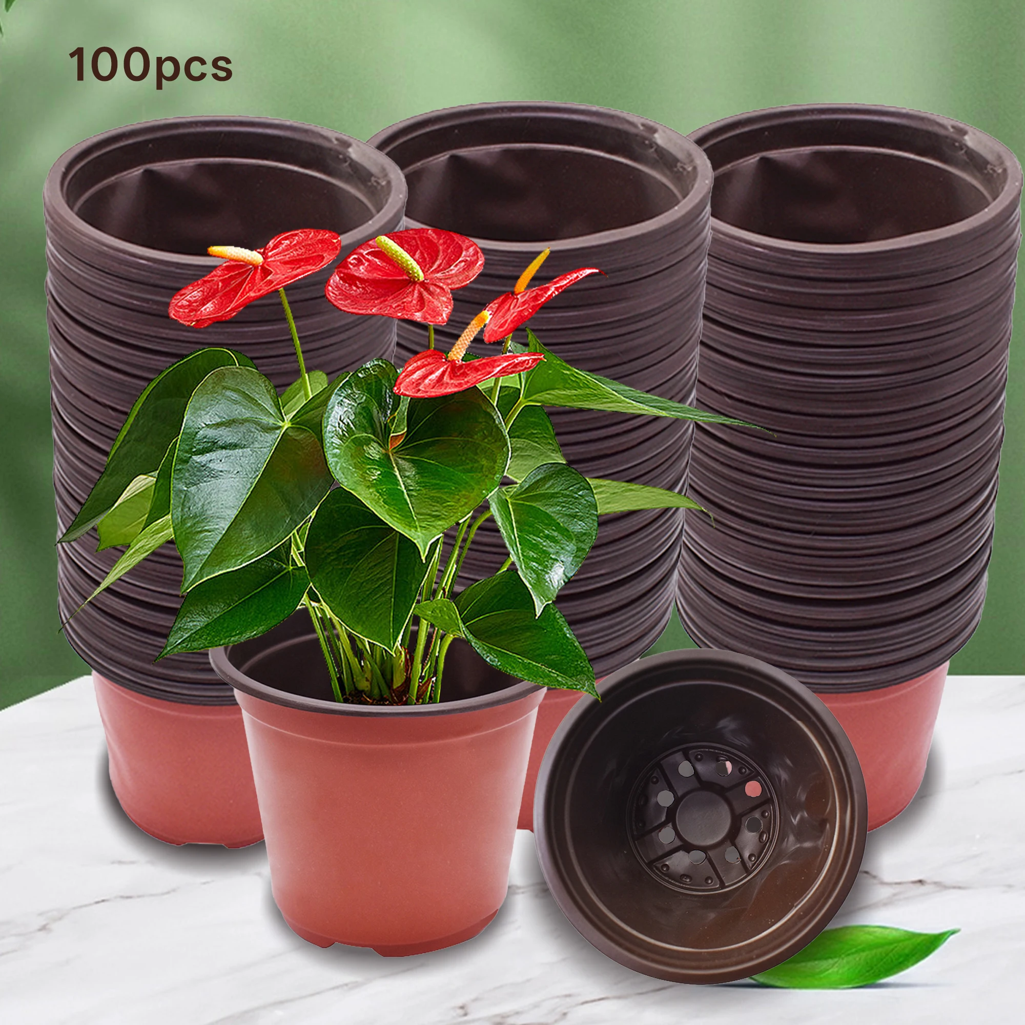 

100 Pcs 5 Inch Flexible, Porous Drainage Seedling Pot Meets for Seed Cultivation, Seedling Splitting, Succulent Transplantation