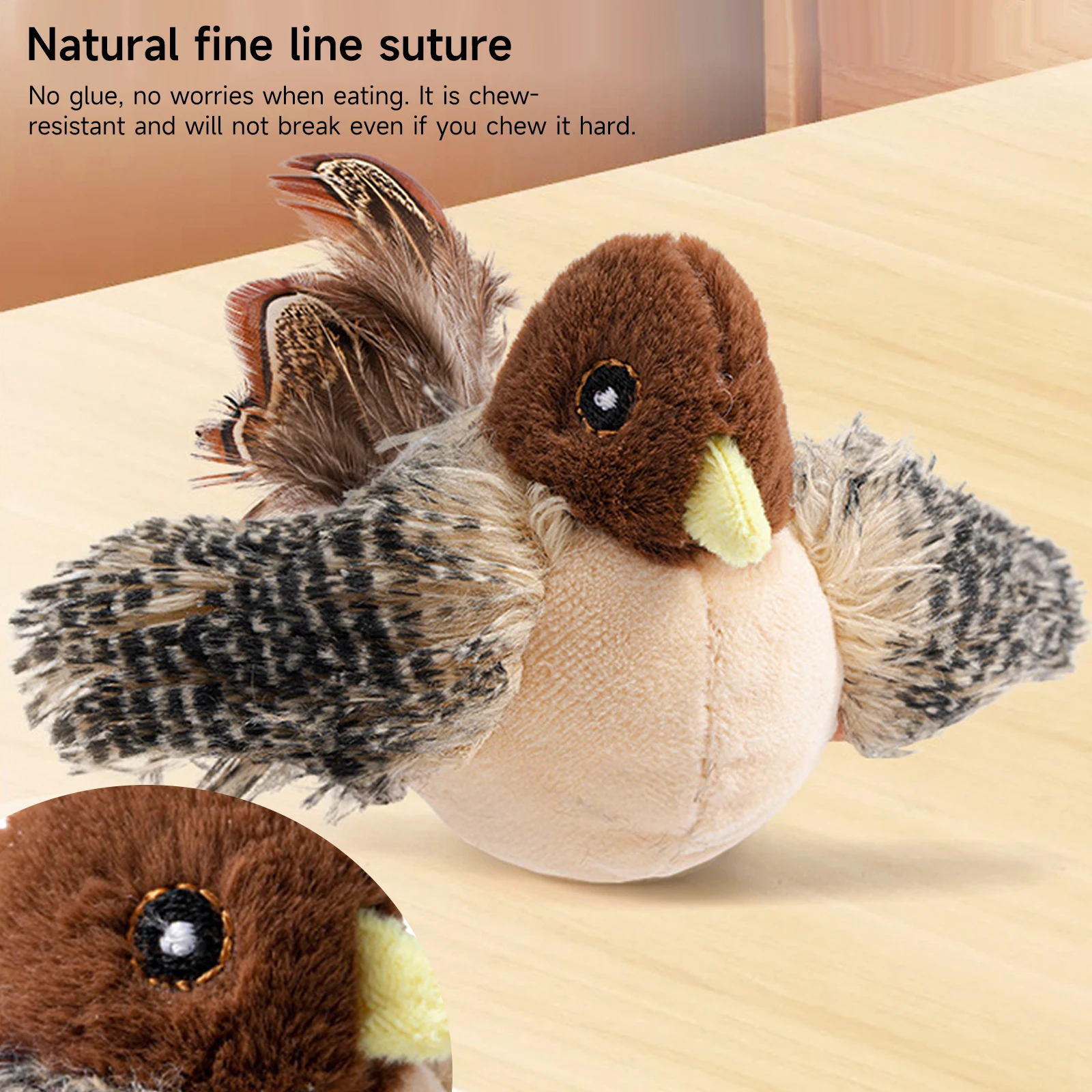 Interactive Cat Toys Flying Bird Cat Toy Flapping Wings Sparrow Flapping Bird Cat Toy Simulated Chirping Bird Cat Toy