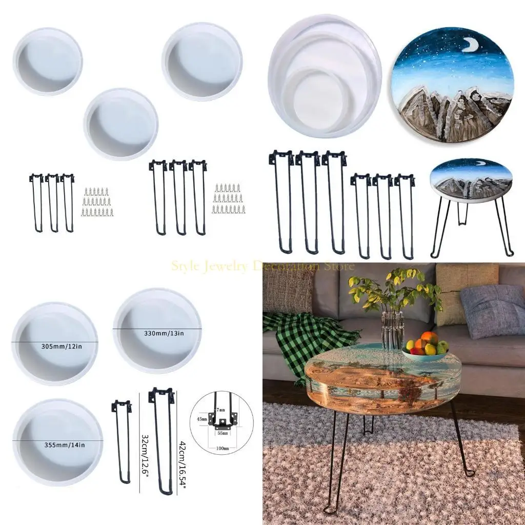 

D46E Round Ornament Ocean Table Making Silicone Mold DIY Crystal Epoxy Resin Molds