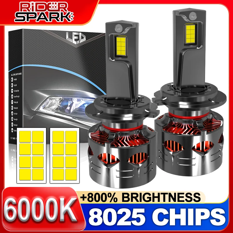 

K5C H4 H7 LED Car Headlight Bulb Canbus H8 H9 H11 H1 9005 HB3 9006 HB4 9012 HIR2 Car Lights High Low Beam CSP Chips Fog Lamp 12V