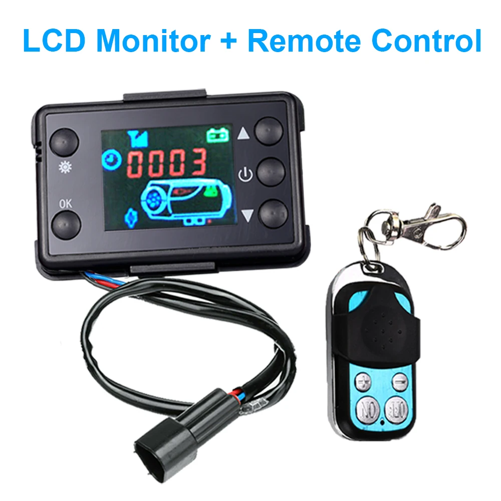 12V  LCD Diesels Heater Controller Monitor Switch + 4 Buttons Remote Control For Car Truck Diesels Air Heater Parking Kit