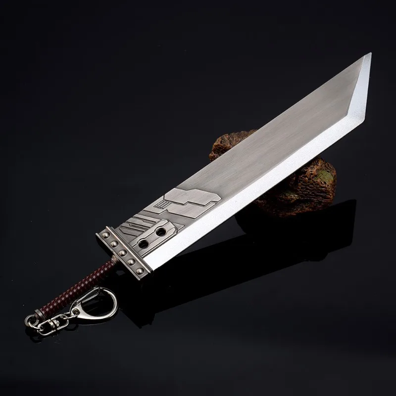 22cm buster espada jogo periféricos arma chaveiro nuvem conflito precisão escultura arma de metal modelo ornamento decoração artesanato
