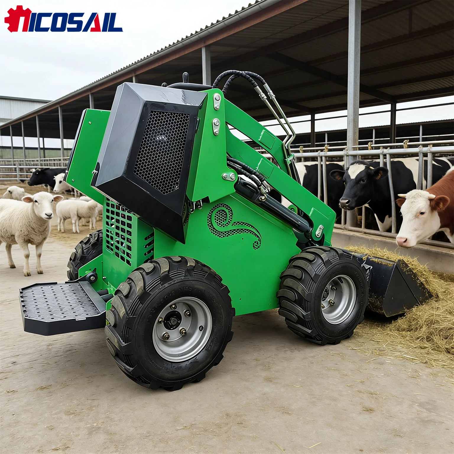 

Compact Skid Steer Loader EPA CE Approved, Small Loader for Garden, Farm & Municipal Work