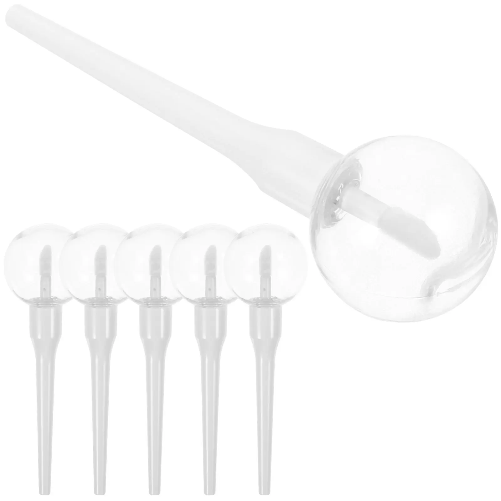 6 pcs Lollipop Shaped Lip Gloss Tubes Empty Refillable Plastic Transparent Container Mini Travel Size For Makeup Women Cosmetics