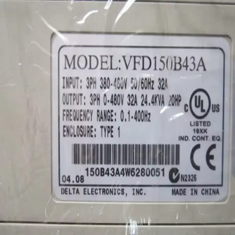 

Brand New Ready Stock Brand New 1PC New AC Motor Drive VFD150B43A VFD-B 20HP 3 Phase 380v 15KW for Plc