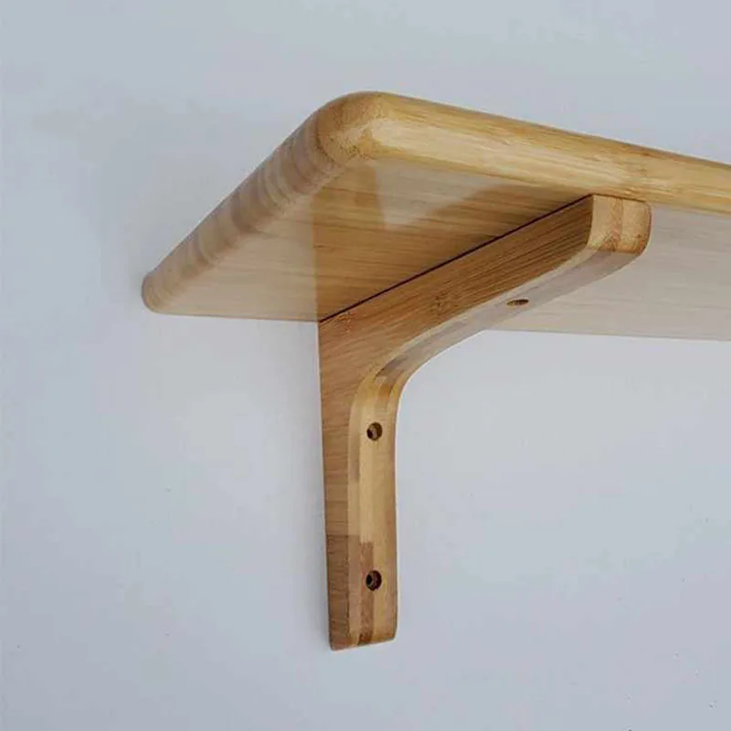 2PCS Triangle Wooden Shelf Brackets Wall Corner Brace Brackets Wall Mounted Table Shelf Support Holder Furniture Hardware