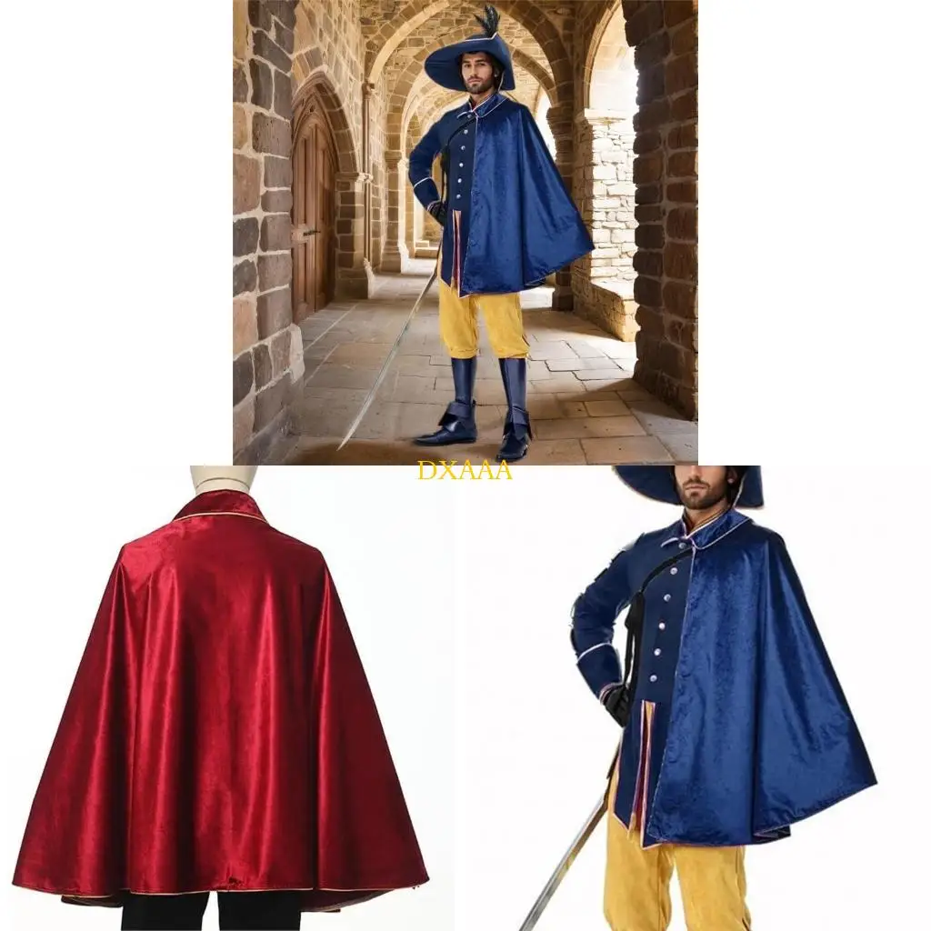 DXAA Sterevunk Medieval Shawl Half Shoulder Samurais Cloak LARP Warriour