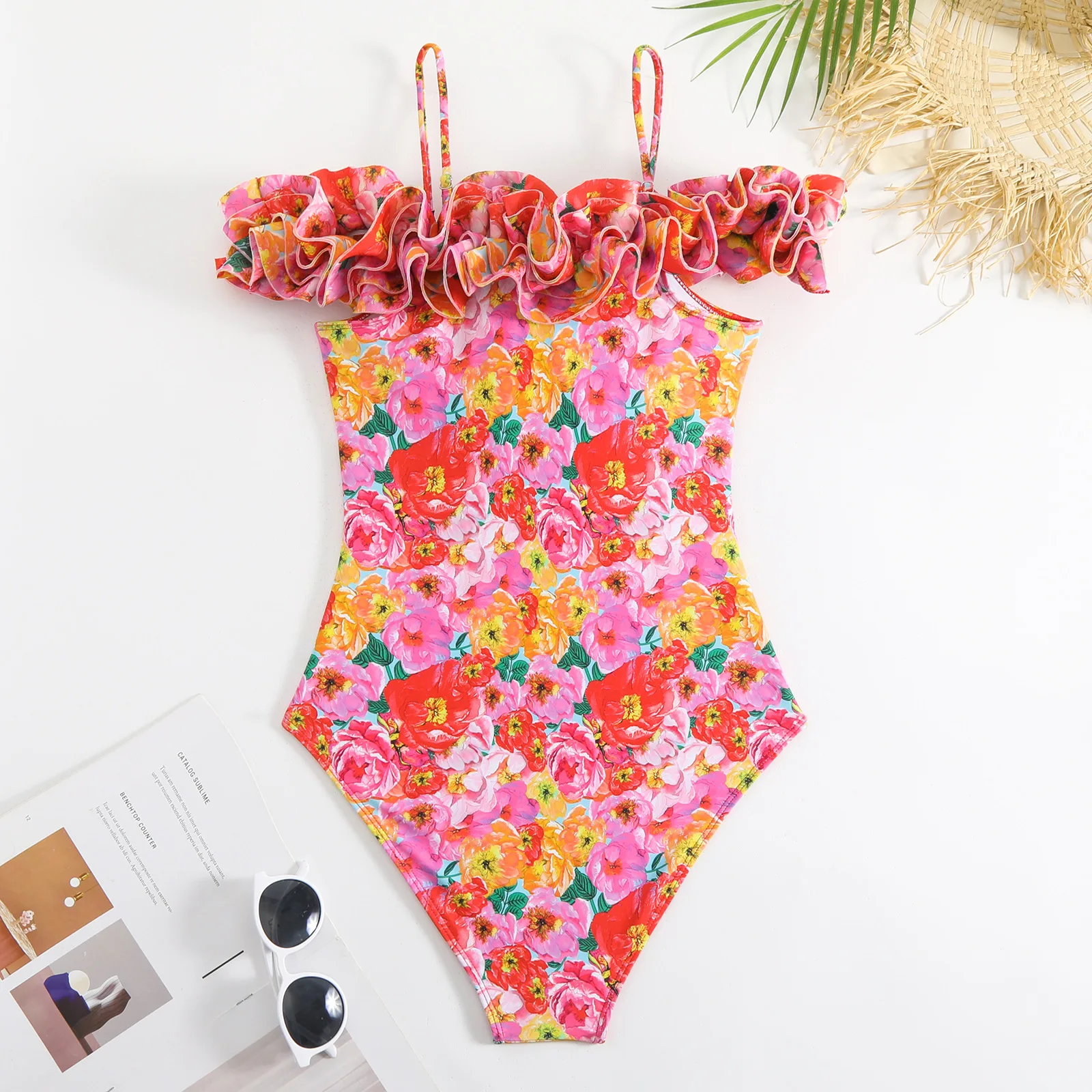 Pliado floral impresso maiô de uma peça para mulheres, biquíni push up, maiô emagrecedor, moda praia, moda praia de alta qualidade, 2021