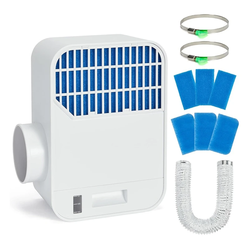 3-In-1 Indoor Dryer Vent Kit - เครื่องเป่า Vent สําหรับเครื่องเป่าไฟฟ้า, ตัวกรองหน้าจอสแตนเลสและระบบลิ้นชักน้ํามา