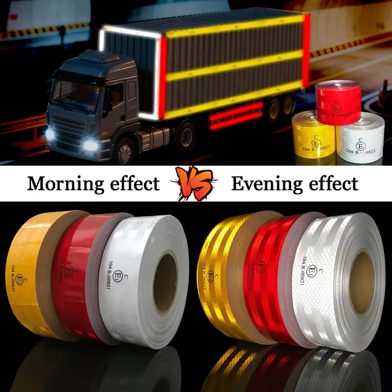 104R Car Reflective Tape Waterproof Retro Reflective Conspicuity Self Adhesive Road Safety Warning Sticker Reflectors For Truck