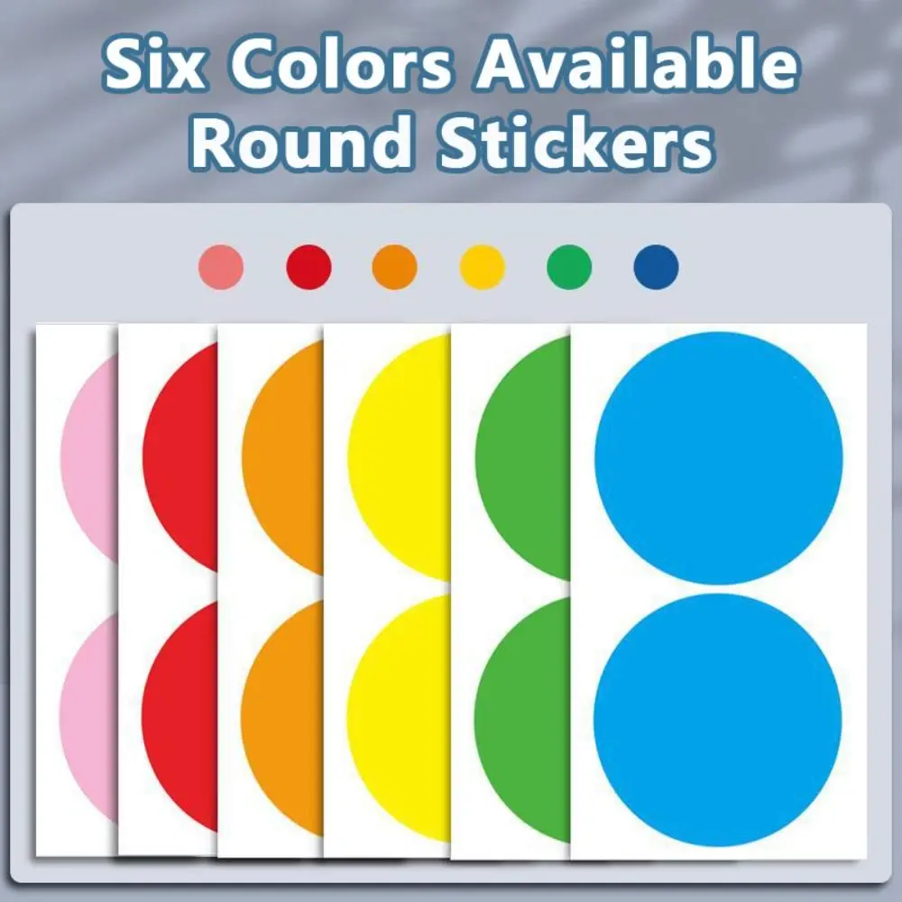 10Sheets Classification 10cm Self-adhesive Stickers Self-adhesive Colored Dot Sticker Waterproof Label Sticker School Supplies