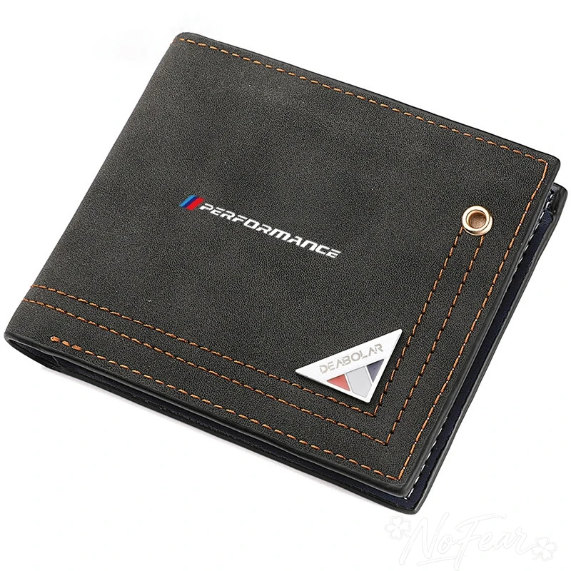 

New Car Logo Wallet Leather Simple Card Holder For BMW Performance M5 F25 F26 F15 F16 E90 E91 E92 E60 E84 F13 Key Bag Accessory