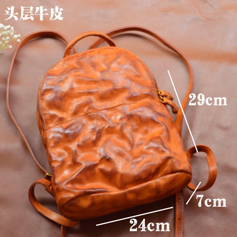 AETOO  Vintage top layer cowhide vegetable tanned leather Rewash water personality handmade leather backpack everything casual c