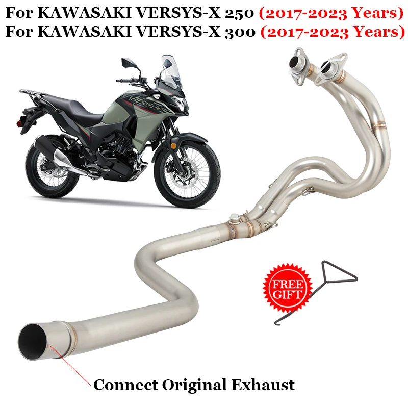 

Motorcycle Exhaust System Front Link Pipe Connect Original Muffler Slip On For KAWASAKI VERSYS X VERSYS-X 250 300 2017 - 2023