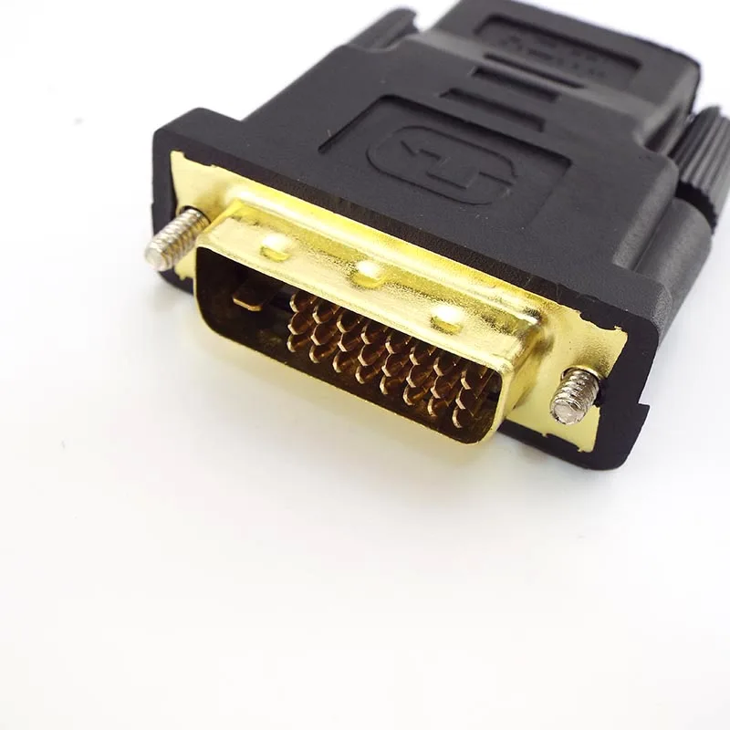 Female Converter To DVI 24+1 Male DVI to HDMI-compatible Adapter Support 1080P For HDTV Projector Gold Plated Adapter D6