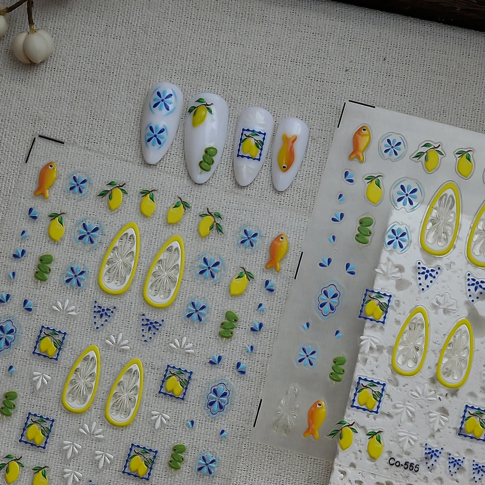 Zitronen-Frucht-Nagelaufkleber – Nail Art France Bewertung und Preis