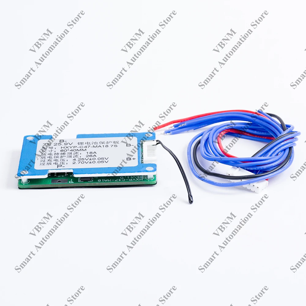 Bms-リチウムイオンバッテリー管理ボード,7s,29.4v,18a,nc温度保護付き,e-bikeの一般的なポート,60x40x6.3mm,パッシブバランス