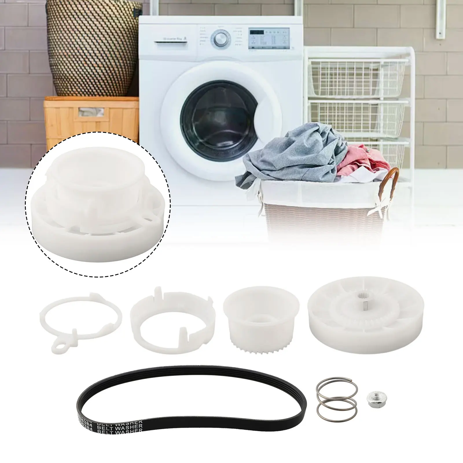 

1 Set W10721967 Washing Machine Pulley Clutch Kit Drive Pulley W10006384 Washing Machine Drive Belt Annular Cam