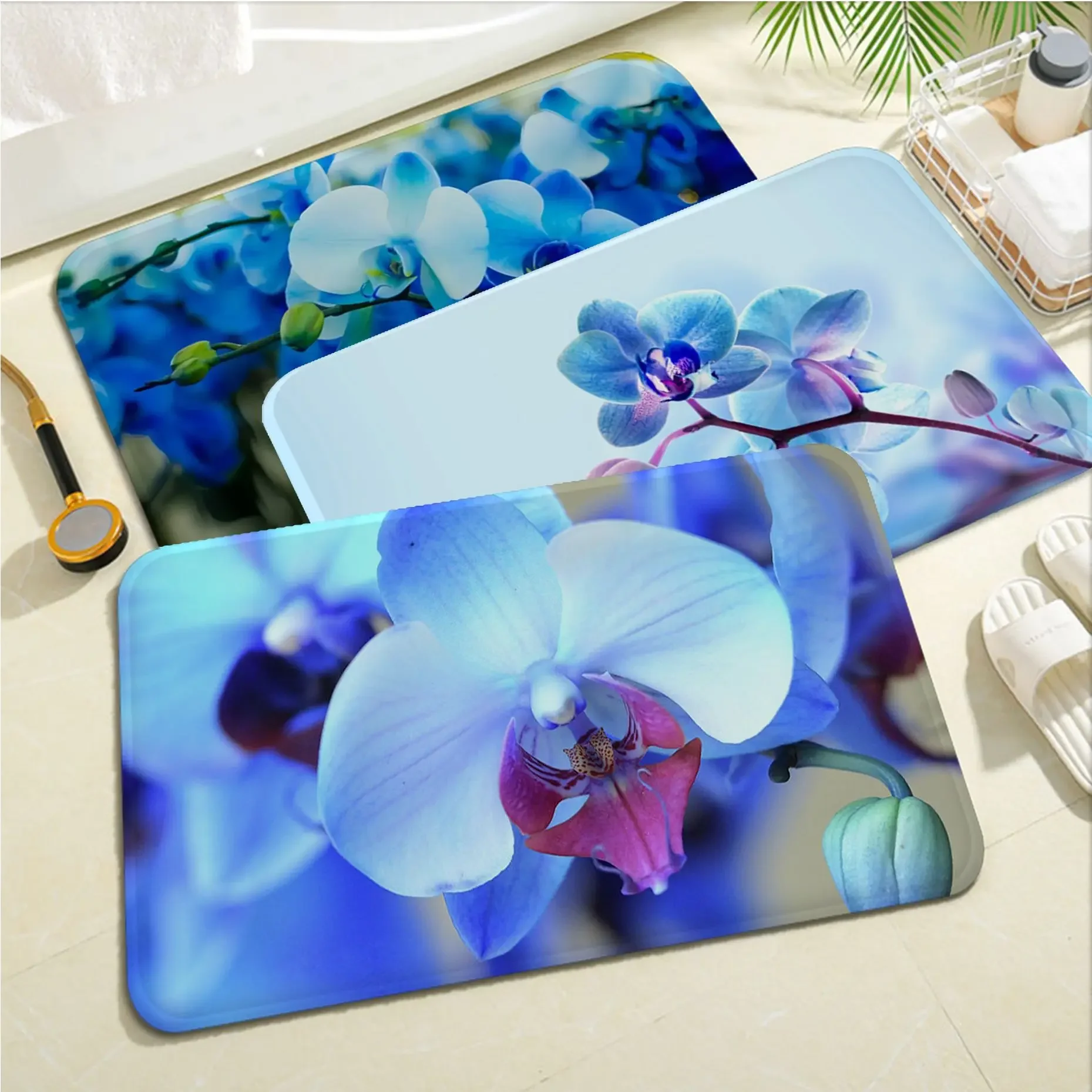 

Fashion Orchid Bath Mat Cheaper Anti-slip Modern Living Room Balcony Printed Modern Home Decor