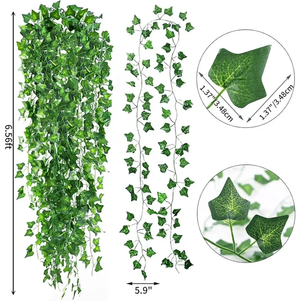 2/4//6/8/10M Seidenblätter Fake Creeper Green Leaf Ivy String für Heimdekoration Hängegirlande Künstliche Pflanzen Hochzeitsdekoration – Detail 7