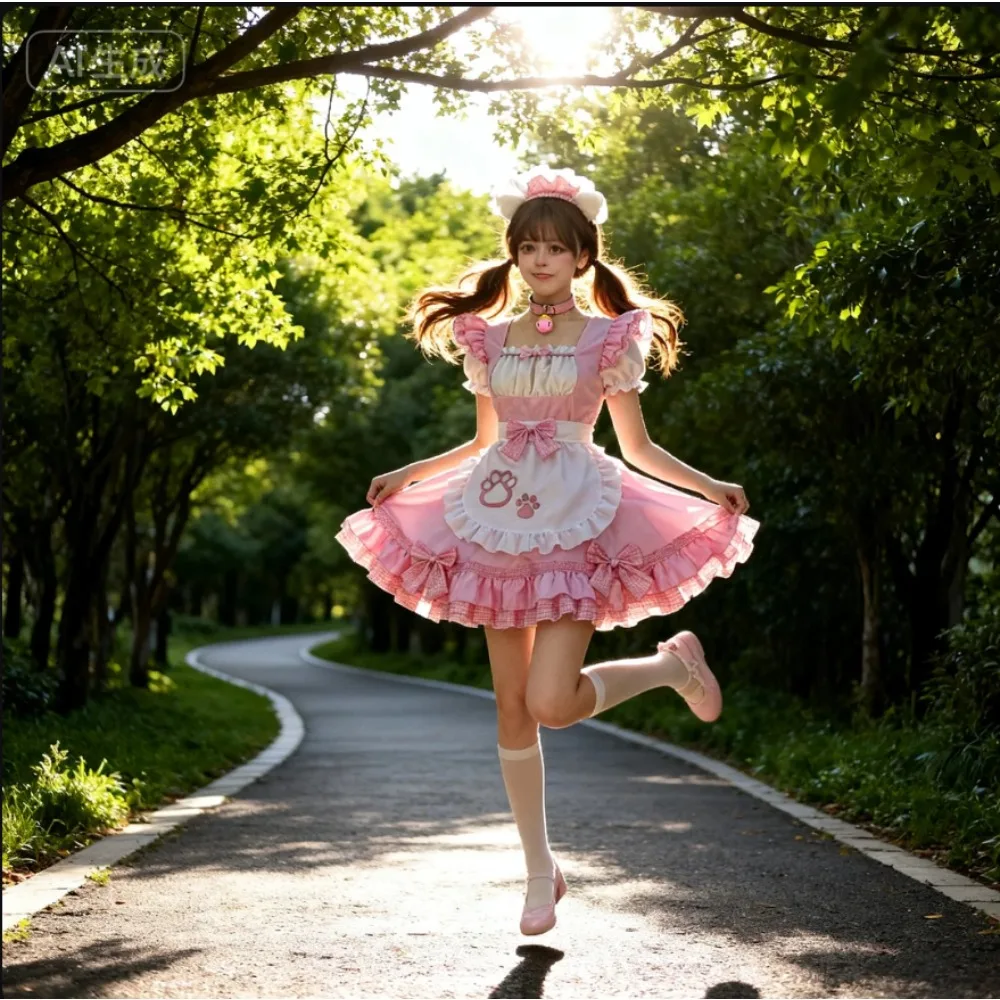 

New Classical Maid Cosplay Costumes Lolita Cat Girl Plus Size Apron Maid Outfits Anime Black White Cute Girl Party Princess Dres