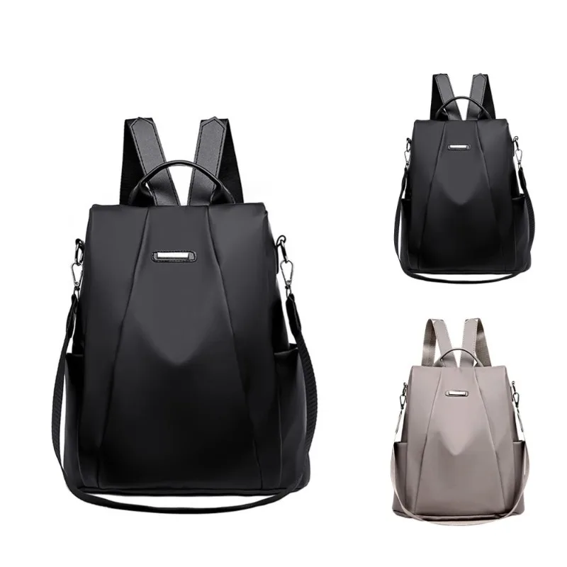 Backpack Spot Goods Women's Shoulder / Oxford Backpack in Solid Color and Large Anti-Theft Capacity School Strap Travel New Bag