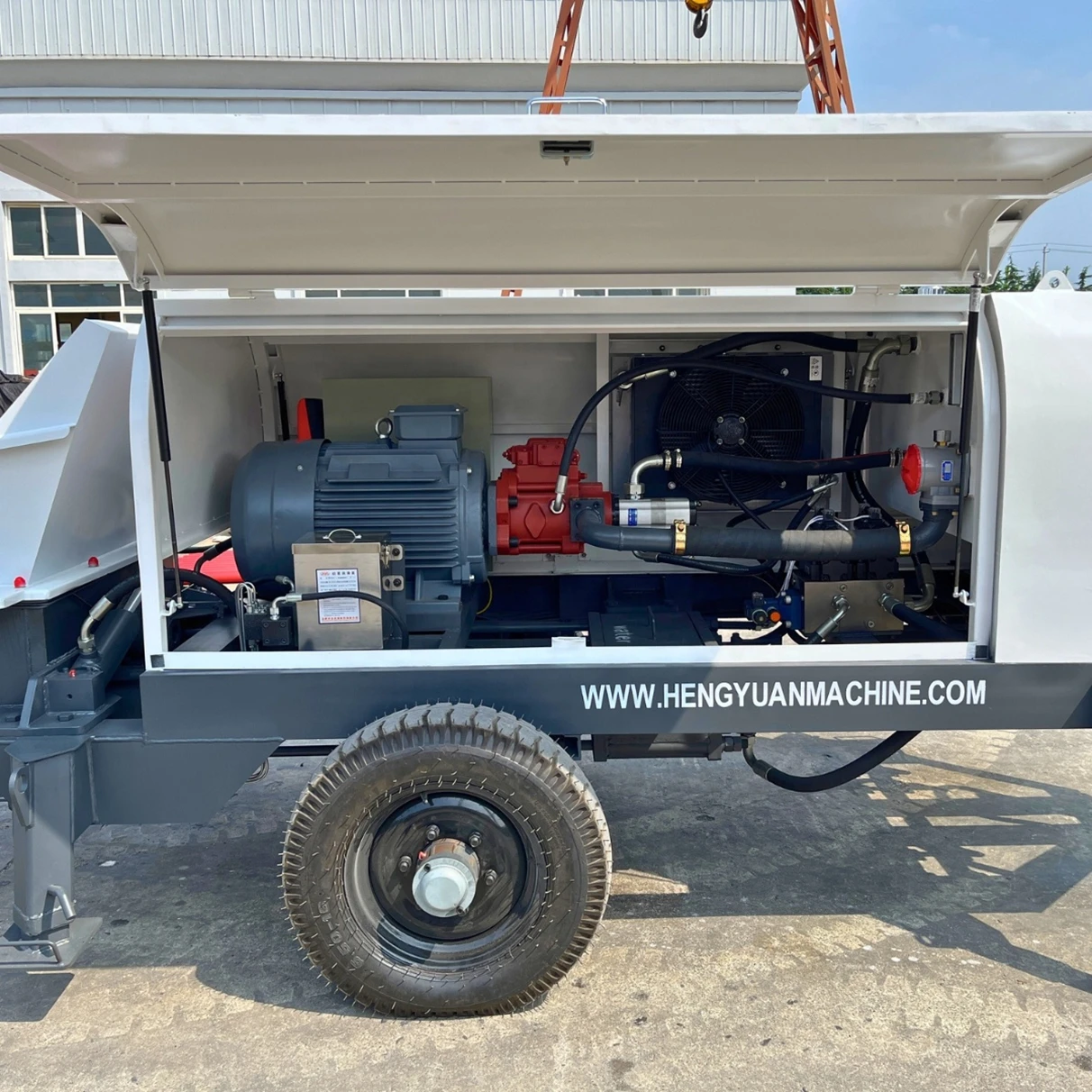 YG Customized China  Imported Engine Diesel 40m3/h Concrete Pump Machine Mobile Trailer Concrete Pumps With 82kw