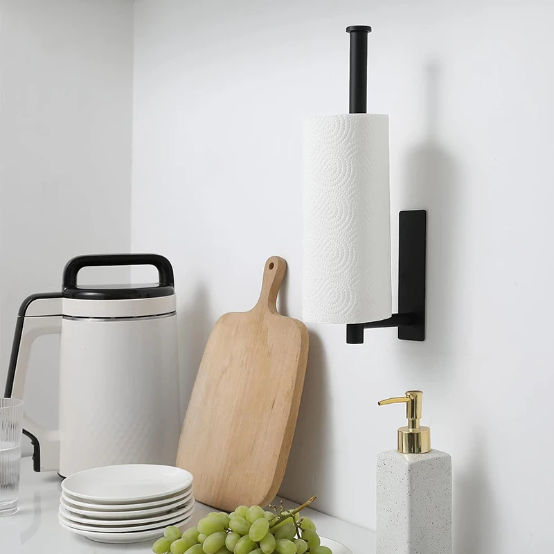 Stainless Steel Paper Towel Holder Without Punching Wall-Mounted Kitchen Roll Holder Toilet Paper Holder Bathroom Towel Rack