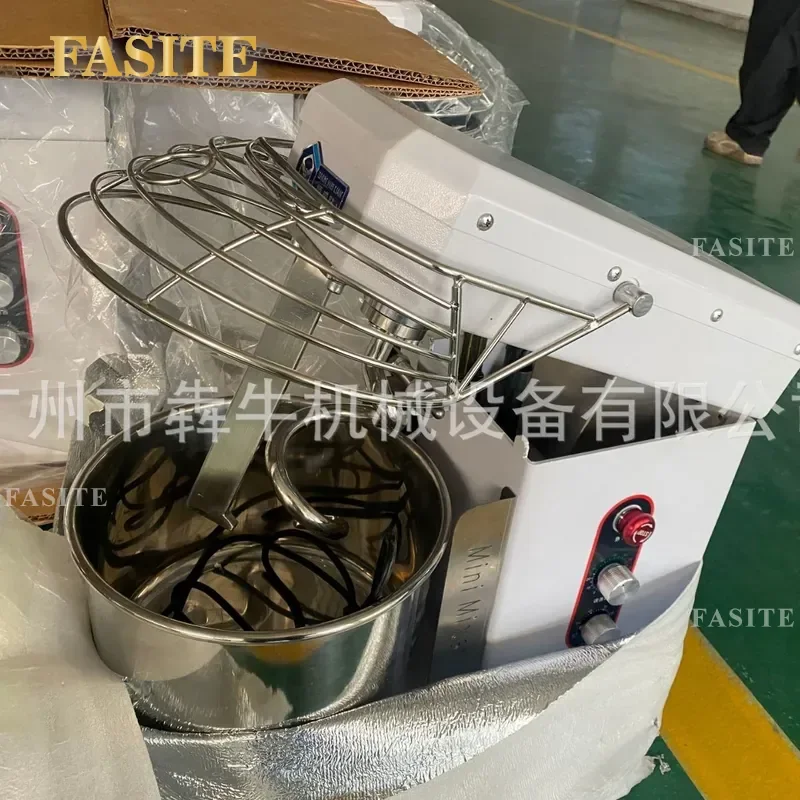 For Commercial Noodle Mixer 10L Capacity Removable Barrel Quick Film Head-up Design Stainless Steel Dough Kneading Machine