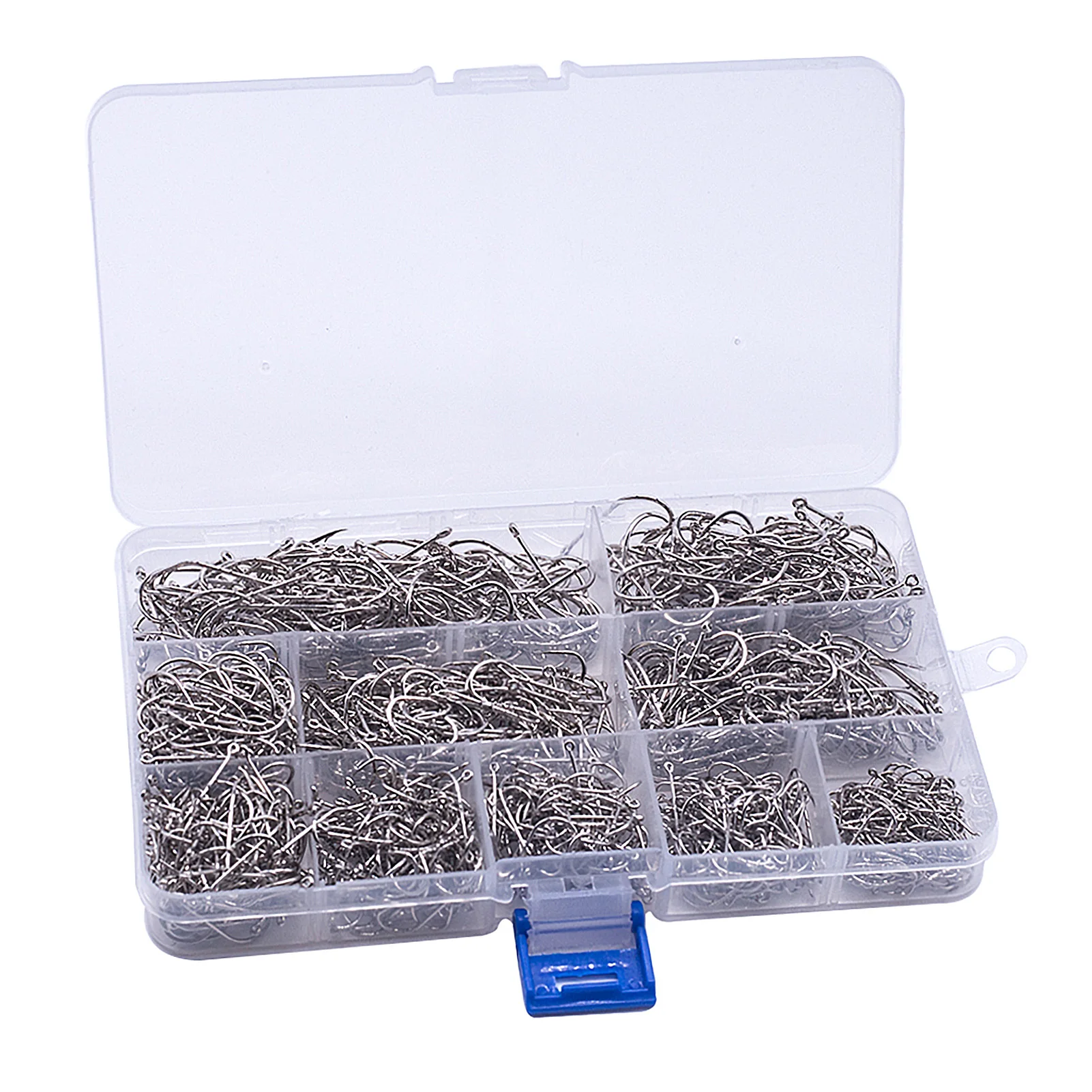 1000pcs Baitholder Fishing Hooks Forged Long Shanked Fishing Hook Double Barbed Fishing J Hooks