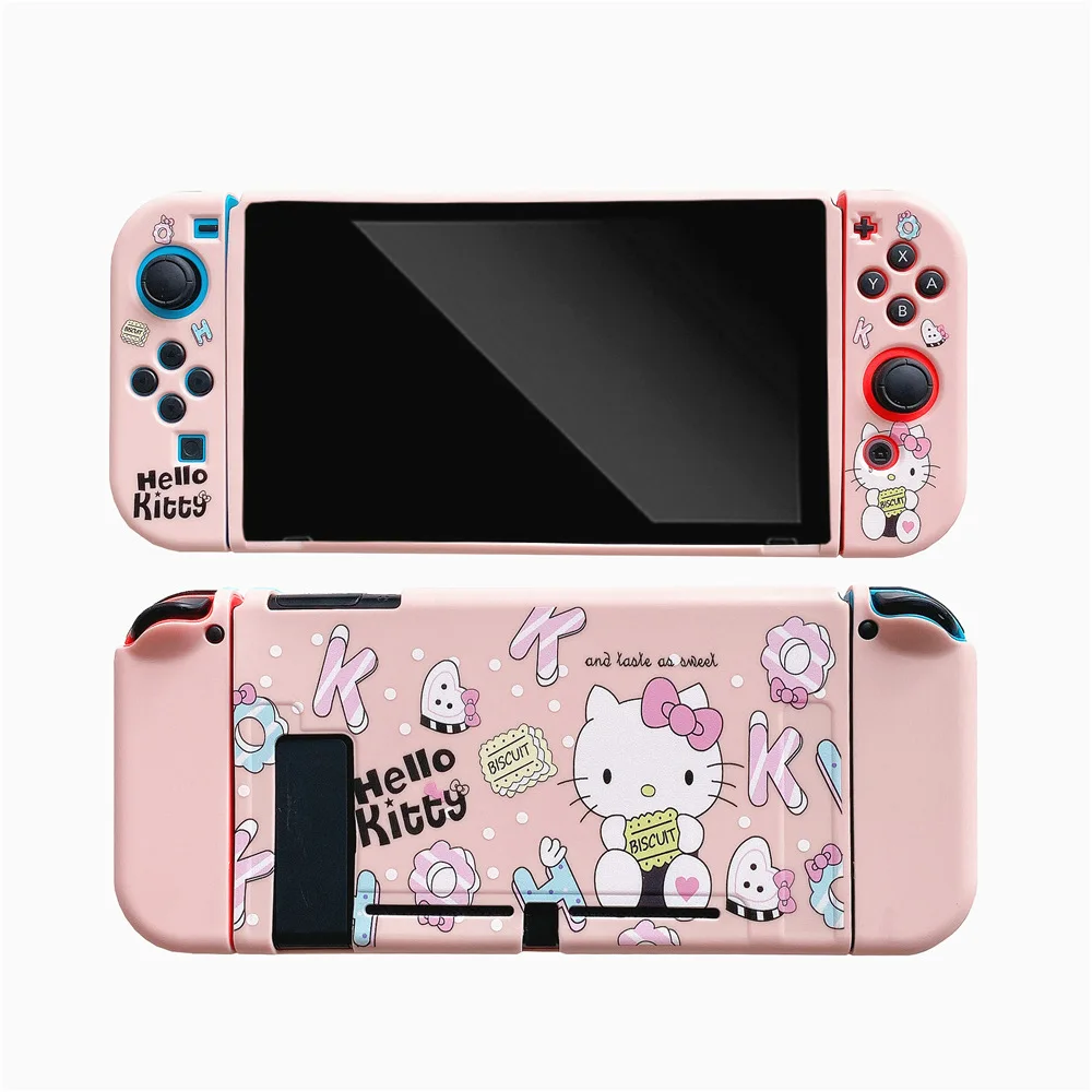 MINISO Hello Kitty Charging Dock Station Cover Protective Shell for Nintendo Switch Oled NS Console Crystal Protector Skin