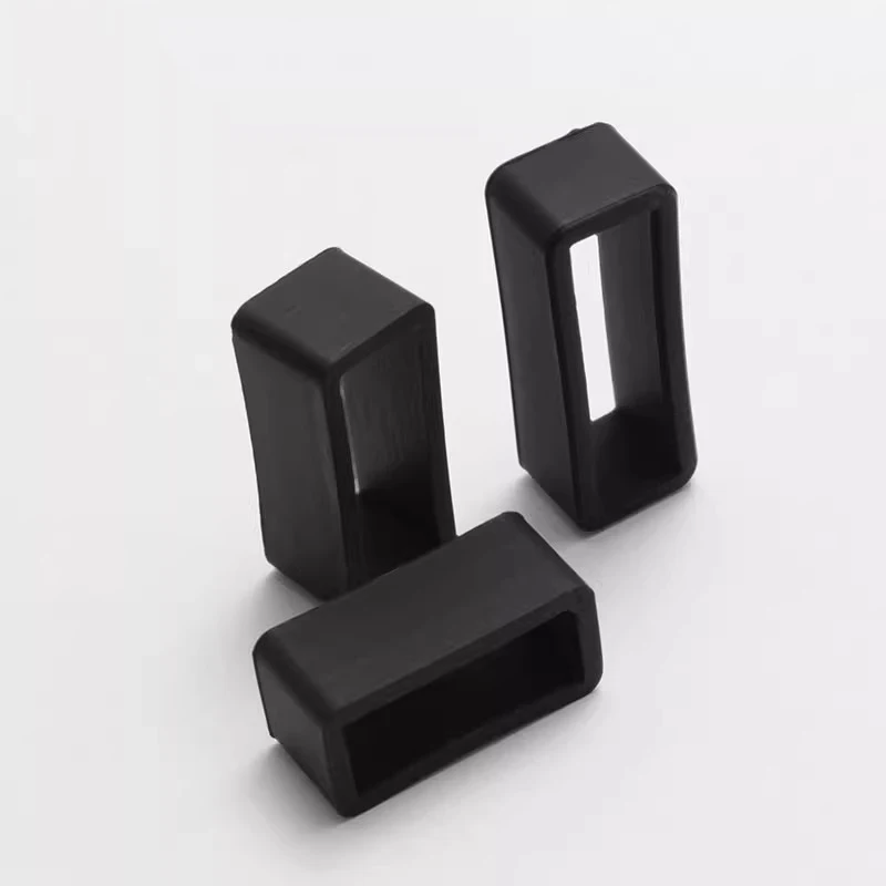 2pcs Silicone fluororubber Watch Band Keeper Holder Loop For any brands 16/18/19/20/22/24/26/28mm Black Watchstrap Activity Ring
