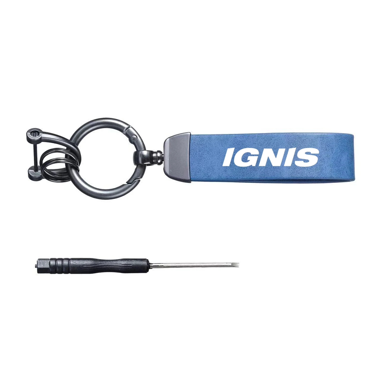 IGNIS  style motorcycle carbon fiber leather and luxury suede keychains, horseshoe buckles, and jewelry buckles