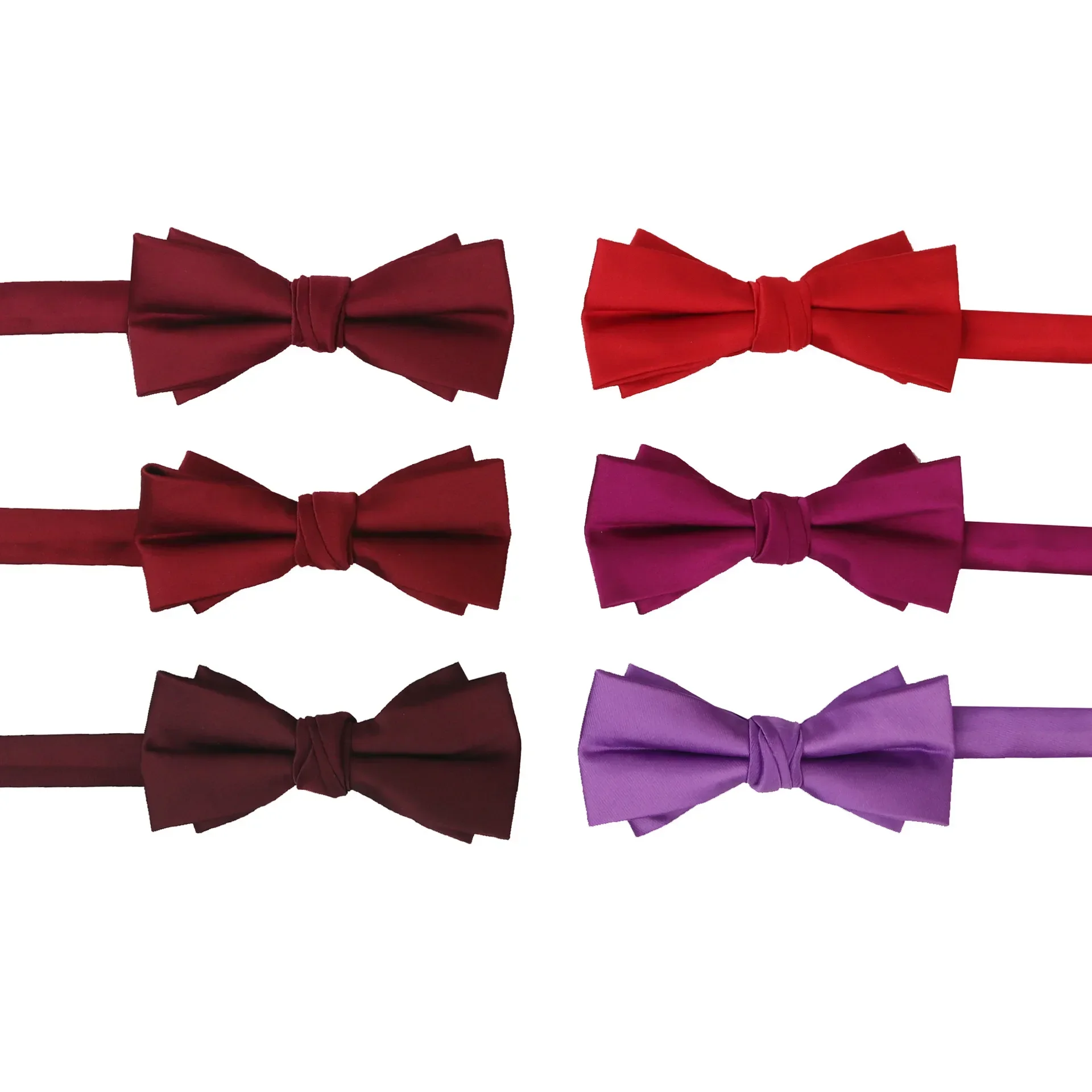 Solid color RED blue yellow white men's polyester bow tie business fashion Bridegroom and groomsman wedding bow tie multicolor.