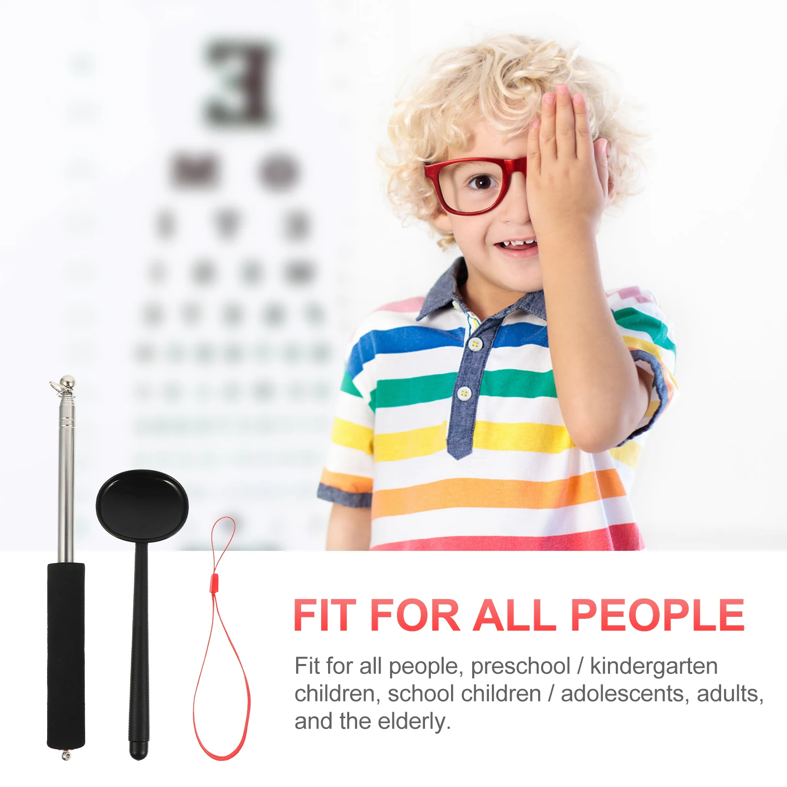 

Thick Black Plastic Eye Occluder Teaching Rod Durable Handheld Optometry Tool For Vision Test Large Light Cover All Ages School