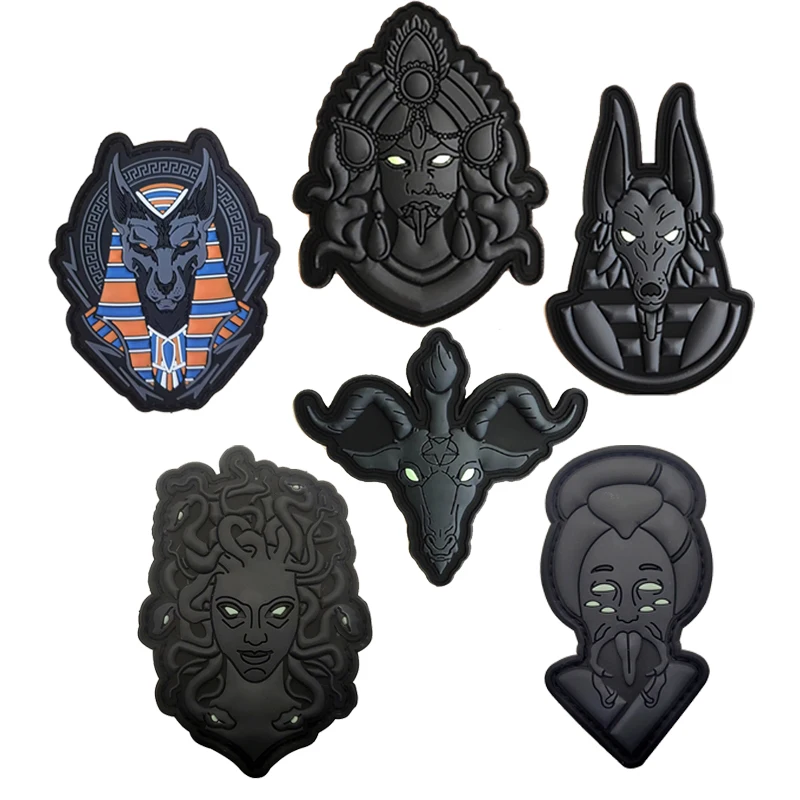 

Outdoor Bag Accessories Morale Badge Ancient God Medusa PVC Soft Rubber Armband Helmet Jacket Backpack Patches for Clothing