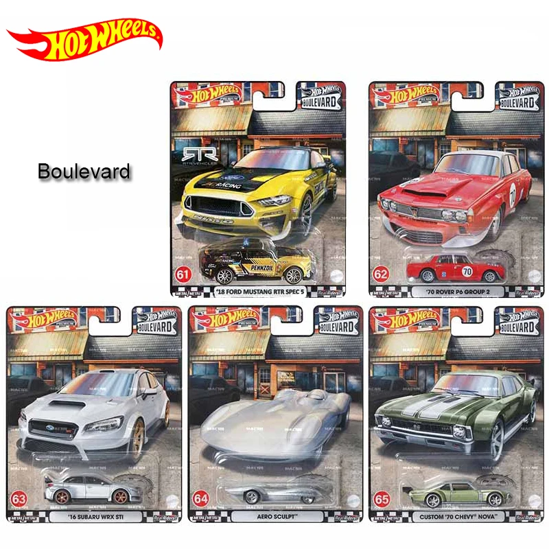 Original Hot Wheels Premium Car 1/64 Boulevard Subaru Rover Group Mustang Custom 70 Garden Avenue Toys for Children Alloy Models