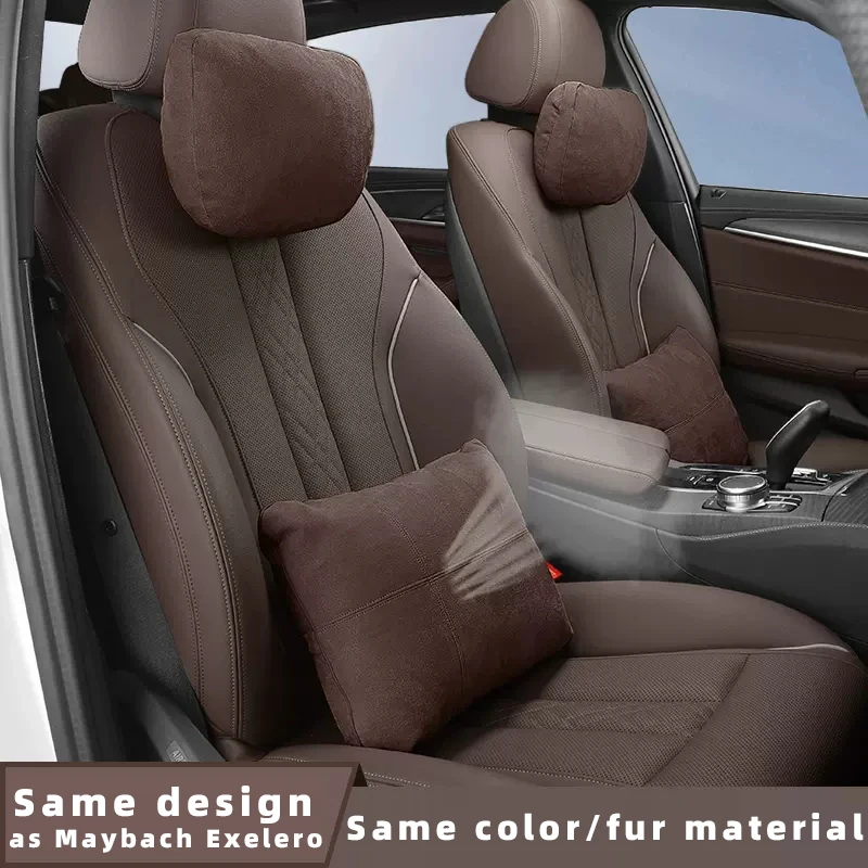 

for Volvo XC60 XC90 S80 S60 S60L V60 V40 XC70 S90Car Suede Headrest Lumbar Pillow Natural Breathable Synthetic Fiber Neck Pillow