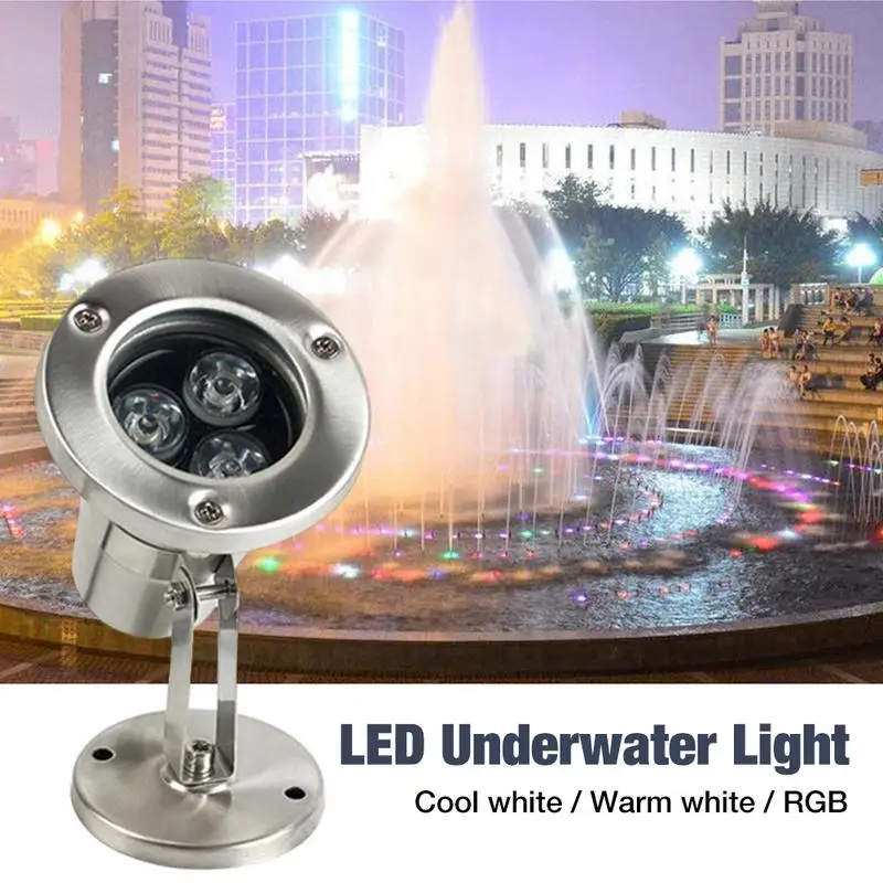 

US FR ES IN STOCK 12V LED Underwater Light RGB Waterproof Anti-corrosion Floodlight Lamp For Fountain Aquarium Swimming Pool