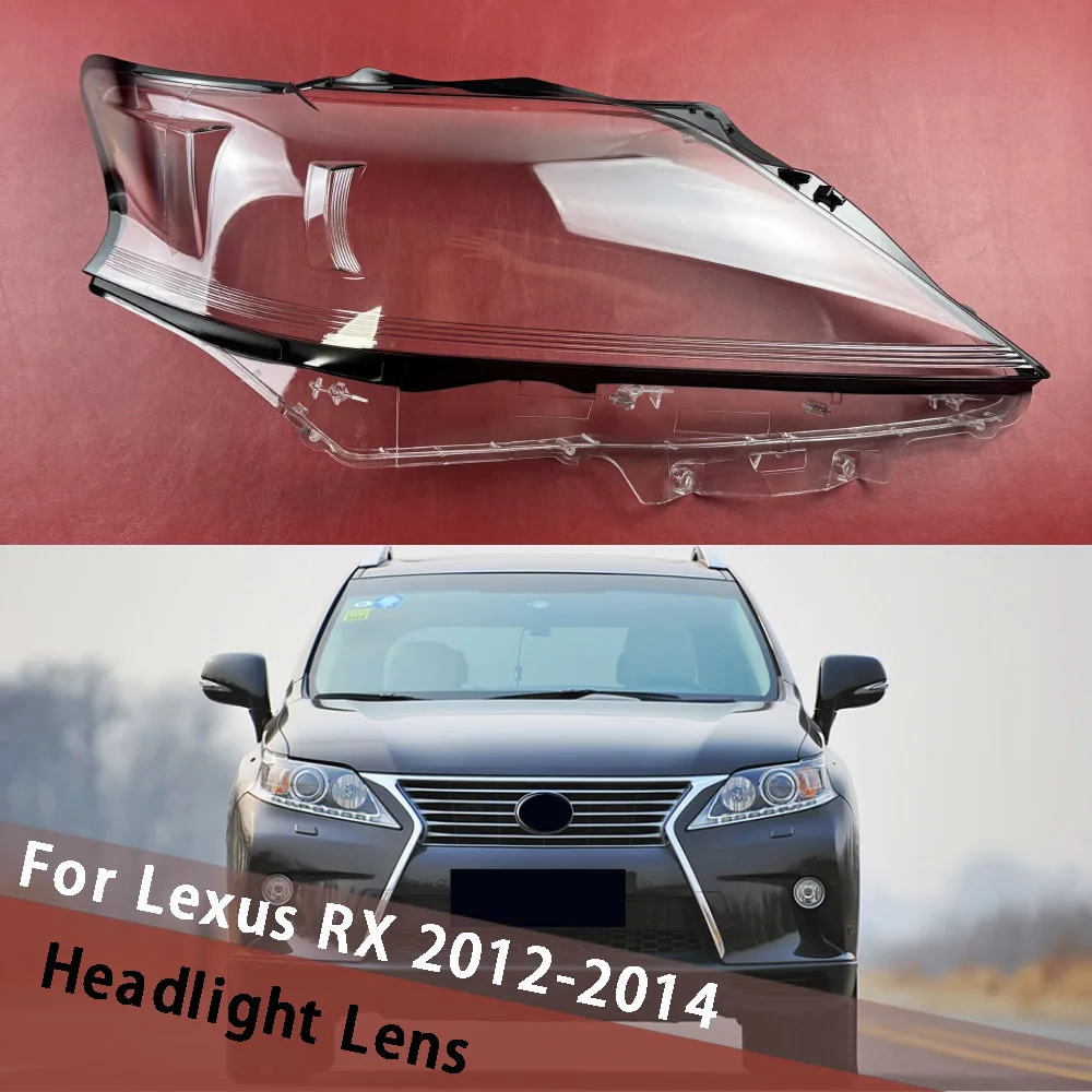 For Lexus RX RX270 RX350 RX450 2012 2013 2014 (Black Edge) Car Front Headlight Cover Lampshade Lampcover Caps Headlamp Shell