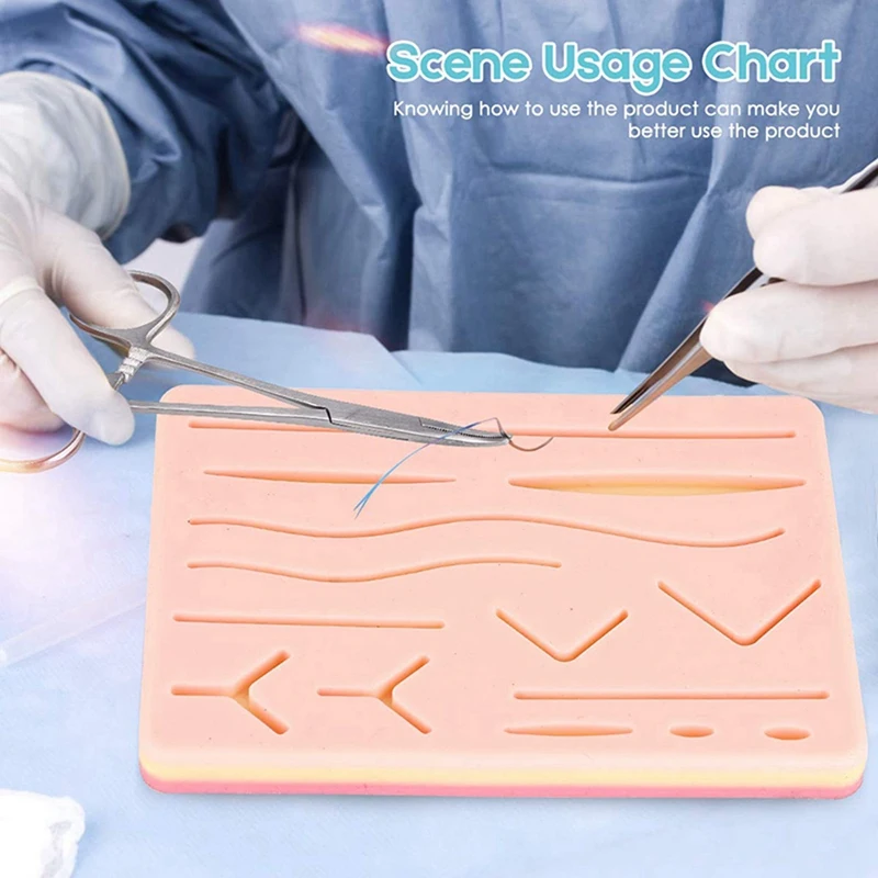 2X Complete Suture Kit For Students,Including Suture Pad And Suture Tool Practice Suture Kit For Suture Training