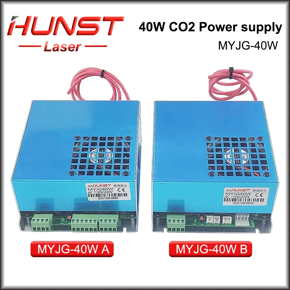 

Hunst 40W CO2 Laser Power Supply 110V/220V for 30W 40W 50W K40 Engraving Cutting Machine MYJG-40W Laser Generato